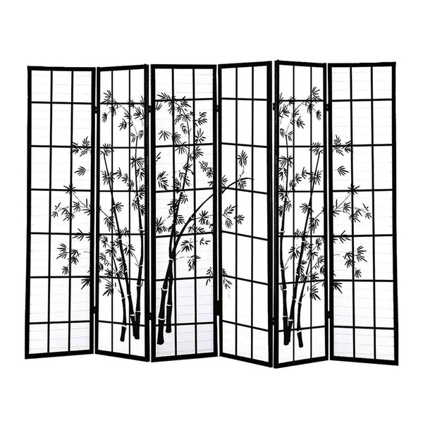 Levede 6 Panel Free Standing Foldable  Room Divider Privacy Screen Bamboo Print Deals499