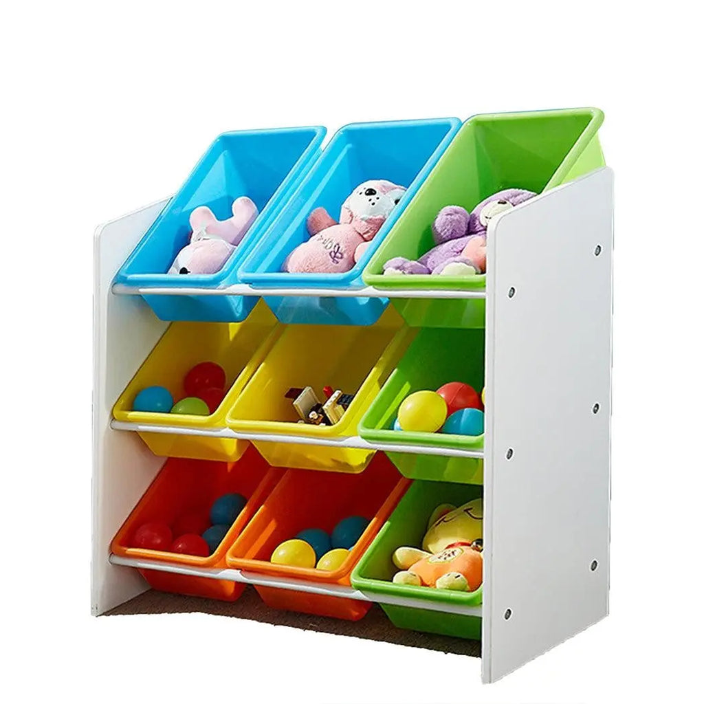 Levede 9 Bins Kids Toy Box Bookshelf Organiser Display Shelf Storage Rack Drawer Deals499