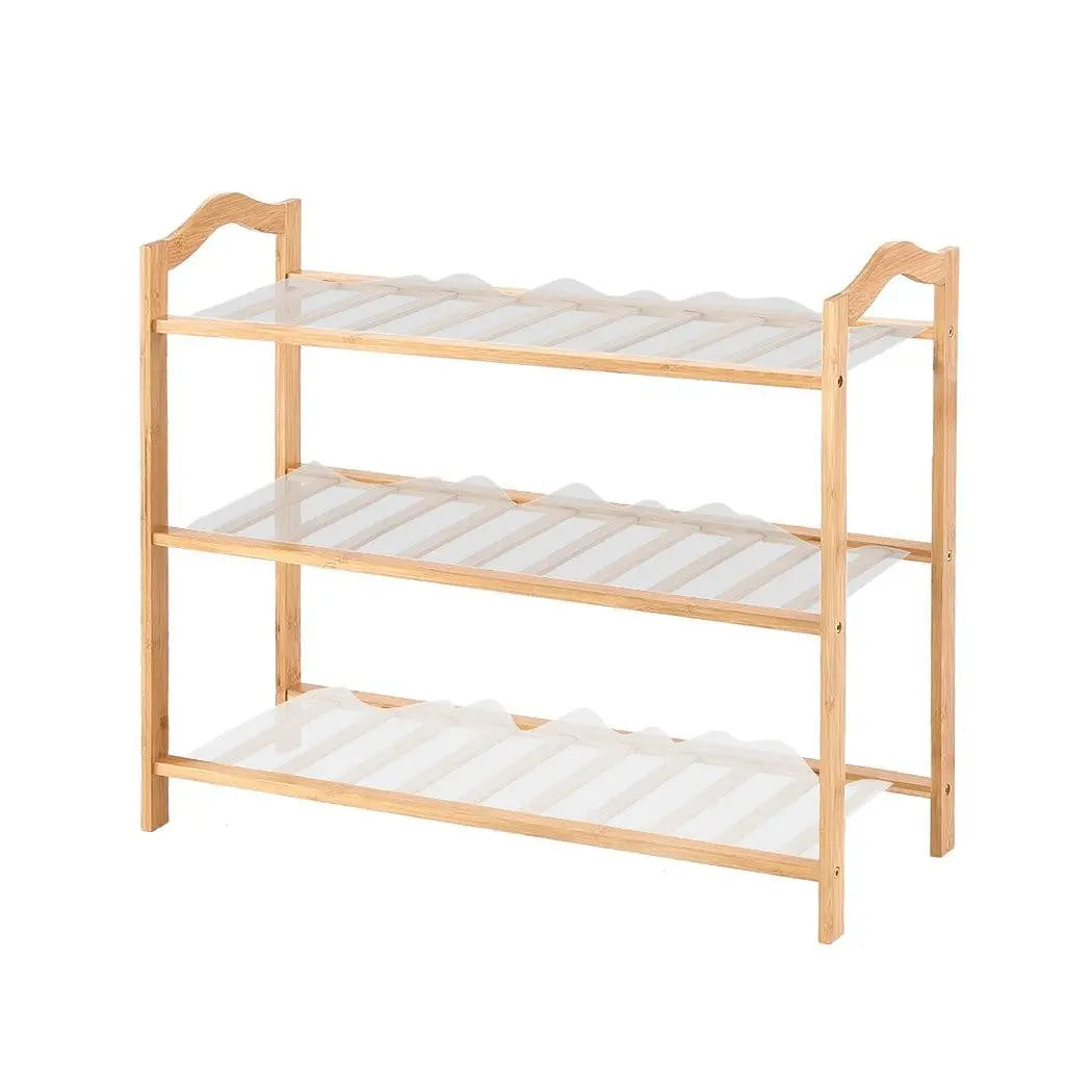 Levede Bamboo Shoe Rack Storage Wooden Organizer Shelf Stand 3 Tiers Layers 70cm Deals499