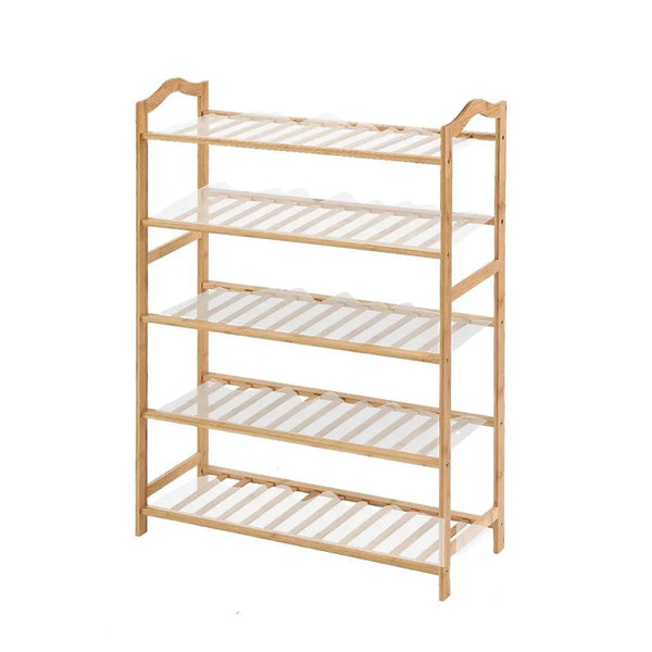 Levede Bamboo Shoe Rack Storage Wooden Organizer Shelf Stand 5 Tiers Layers 70cm Deals499