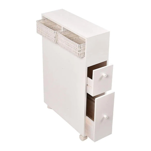 Levede Bathroom Toilet Storage Cabinet Tissue Box Holder Drawer Basket Wheels Deals499