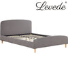 Levede Bed Frame Queen Size Wooden Platform Linen Fabric Base Bedhead Headboard Deals499