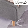 Levede Bed Frame Queen Size Wooden Platform Linen Fabric Base Bedhead Headboard Deals499