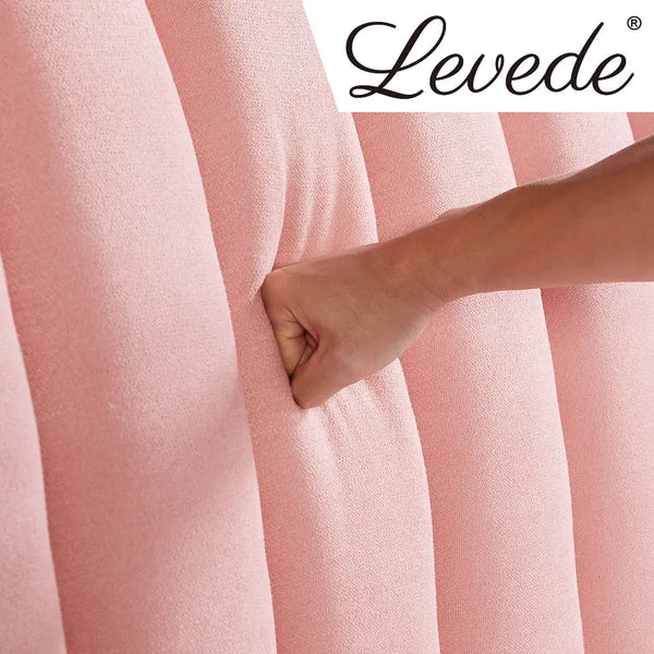 Levede Bed Frame Velvet Base Bedhead Headboard Queen Size Wooden Platform Pink Deals499