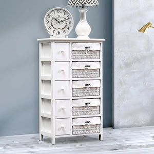 Levede Bedside Tables Chest of 5 Drawers Wood Storage Cabinet Bedroom Furniture Deals499