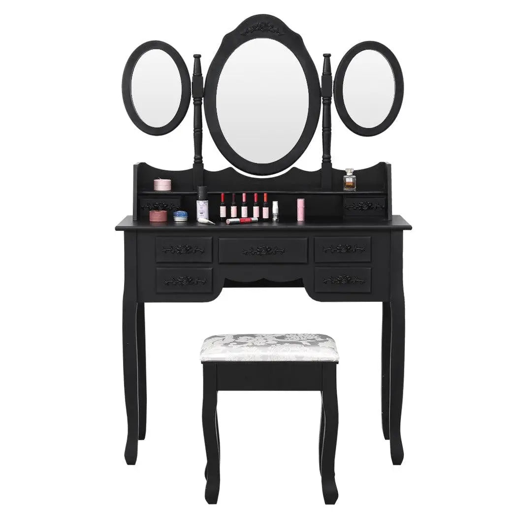 Levede Dressing Table Stool Mirror Drawer Cabinet Jewellery Organizer Bedroom Deals499