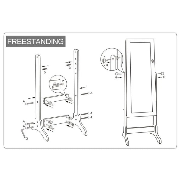 Levede Dual Use Mirrored Jewellery Dressing Cabinet in White Colour Deals499