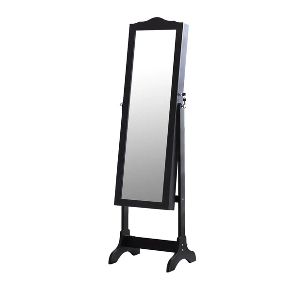 Levede Dual Use Mirrored Jewellery Dressing Cabinet with LED Light in Black Deals499
