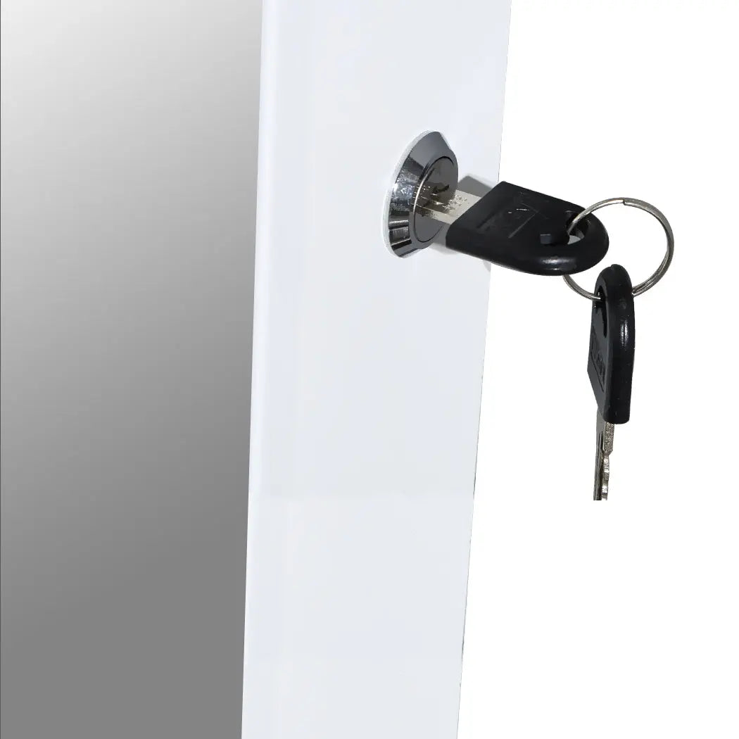 Levede Dual Use Mirrored Jewellery Dressing Cabinet with LED Light in White Deals499