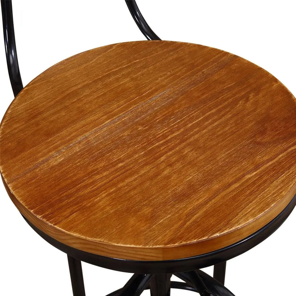 Levede Industrial Bar Stools Kitchen Stool Wooden Barstools Swivel Vintage Chair Deals499