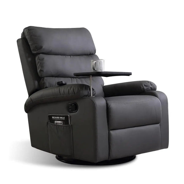 Levede Massage Chair Recliner Chairs Heated Lounge Sofa Armchair 360 Swivel Grey Deals499
