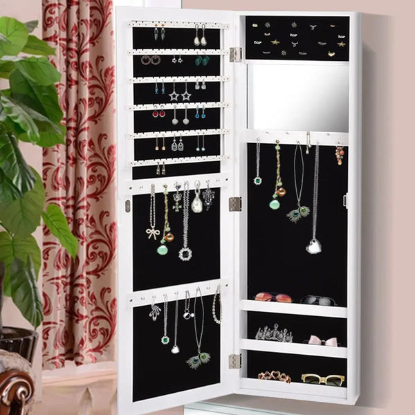 Levede Mirror Jewellery Cabinet Makeup Storage Jewelry Organiser Box Tall Deals499