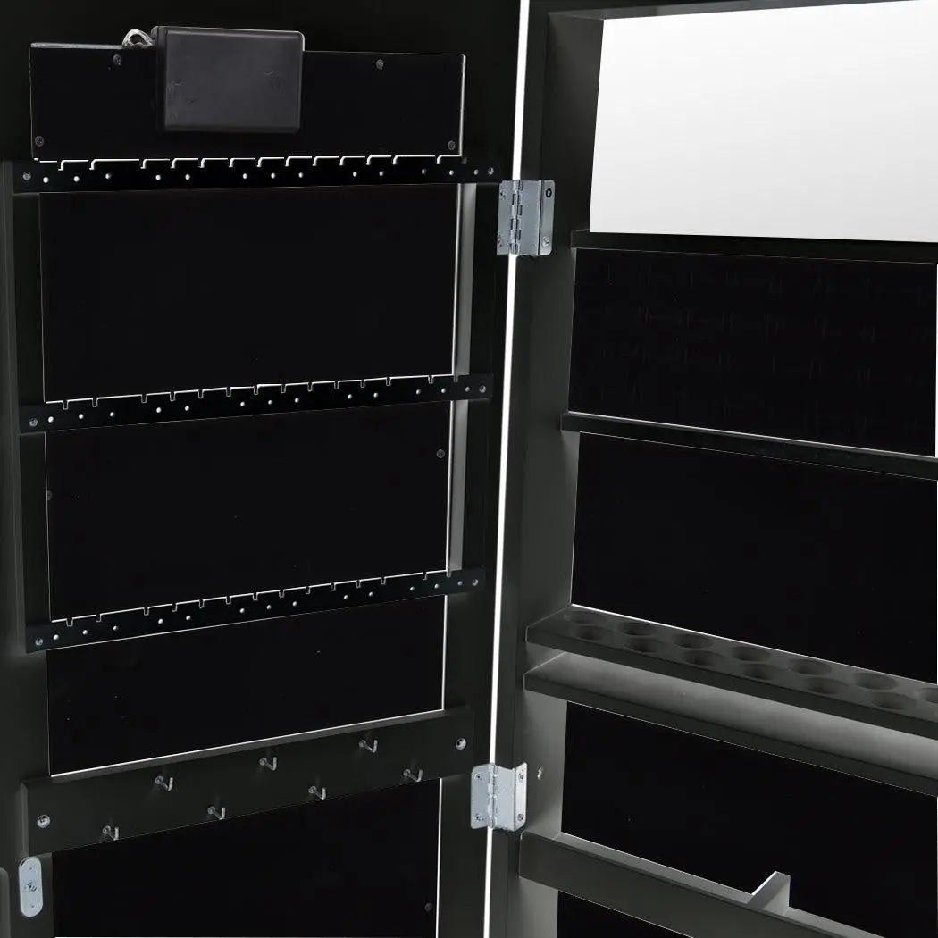 Levede Mirror Jewellery Cabinet Two Doors Makeup Storage Jewelry Organiser Box Deals499