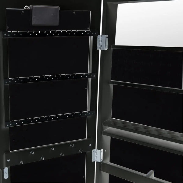 Levede Mirror Jewellery Cabinet Two Doors Makeup Storage Jewelry Organiser Box Deals499