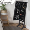 Levede Mirror Two Doors Jewellery Cabinet Makeup Storage Jewelry Organiser Box Deals499