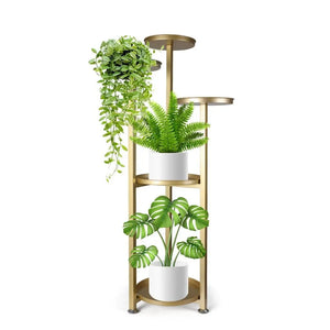 Levede Plant Stand Outdoor Indoor Flower Pots Rack Garden Shelf Gold 100CM Deals499