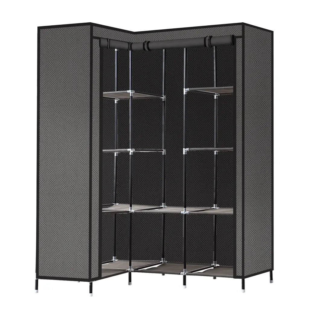 Levede Portable Corner Clothes Closet Wardrobe Storage Organiser Rack Unit Shelf Deals499