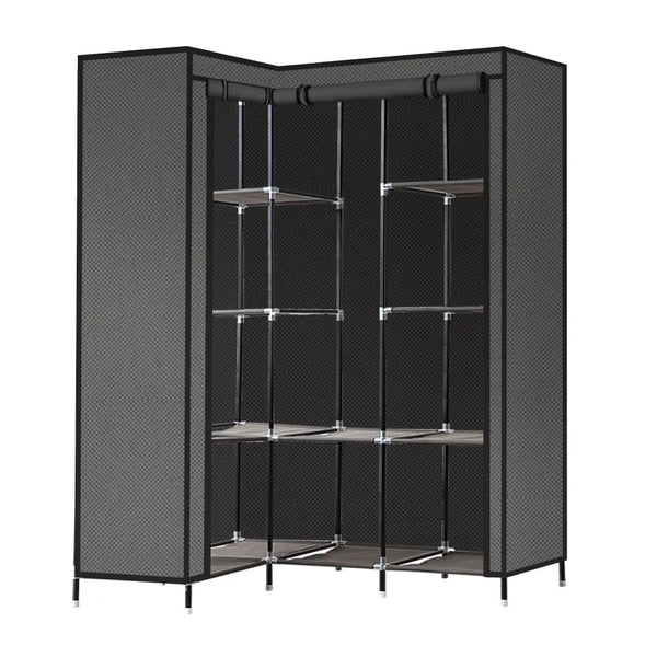 Levede Portable Corner Clothes Closet Wardrobe Storage Organiser Rack Unit Shelf Deals499