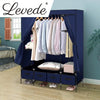 Levede Portable Wardrobe Clothes Closet Storage Cabinet 4 Drawer Navy Blue Deals499