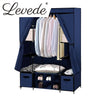Levede Portable Wardrobes Shoe Rack Clothes Cabinet Closet Storage Navy Blue Deals499