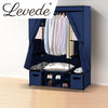 Levede Portable Wardrobes Shoe Rack Clothes Cabinet Closet Storage Navy Blue Deals499