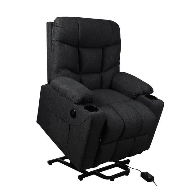 Levede Recliner Chair Electric Lift Chair Armchair Lounge Fabric Sofa USB Charge Deals499