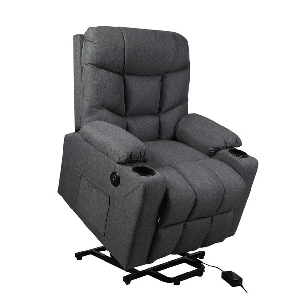 Levede Recliner Chair Electric Lift Chairs Armchair Lounge Fabric Sofa USB Charge Deals499