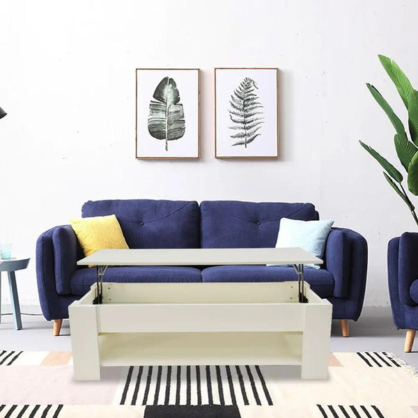 Lift Up Coffee Table with Storage - White Deals499