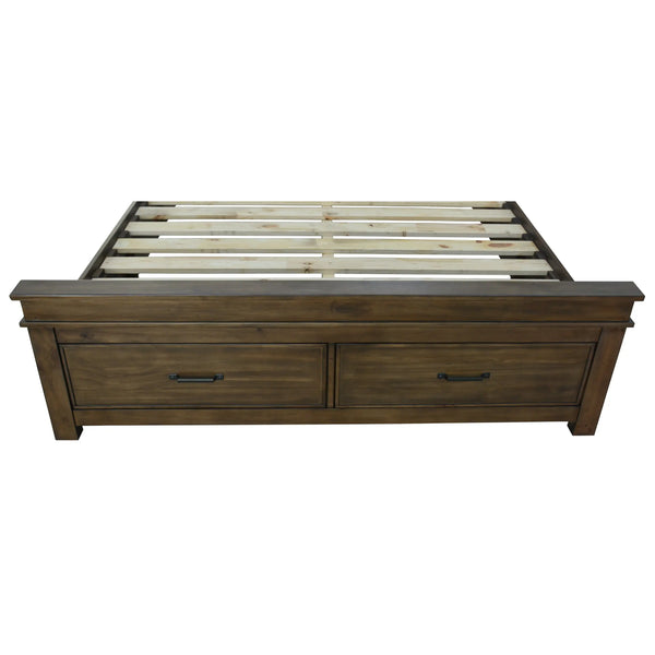 Lily Bed Frame King Size Timber Mattress Base With Storage Drawers - Rustic Grey Deals499