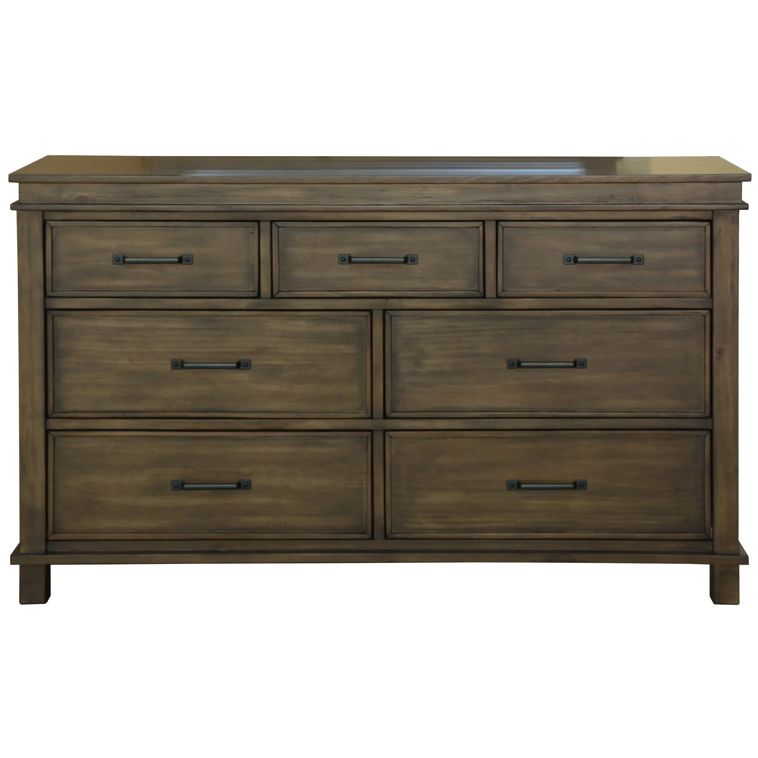 Lily Dresser 7 Chest of Drawers Solid Wood Tallboy Storage Cabinet - Rustic Grey Deals499