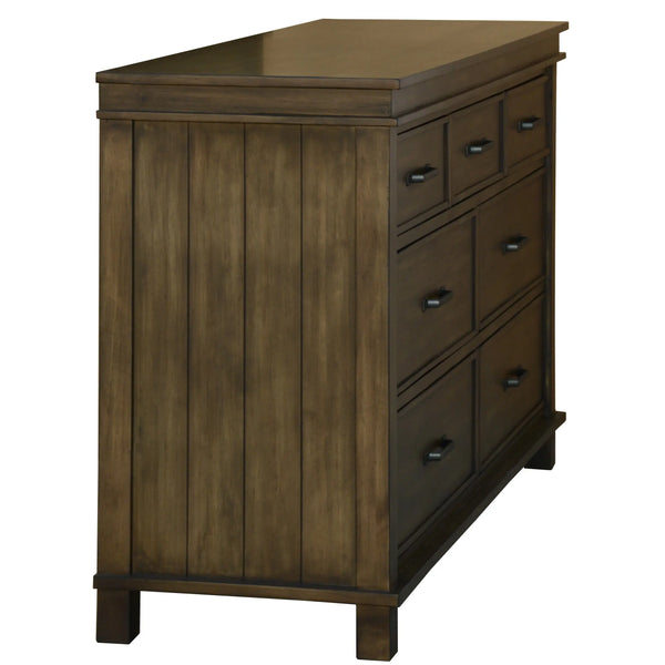 Lily Dresser 7 Chest of Drawers Solid Wood Tallboy Storage Cabinet - Rustic Grey Deals499