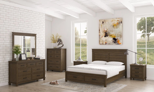 Lily Dresser Mirror 7 Chest of Drawers Tallboy Storage Cabinet - Rustic Grey Deals499