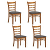 Linaria Dining Chair Set of 4 Crossback Solid Rubber Wood Fabric Seat - Walnut Deals499