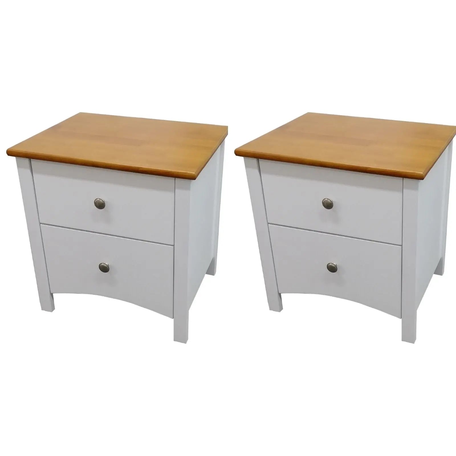 Lobelia Bedside 2pc Bedroom Set Drawers Nightstand  Storage Cabinet - White Deals499