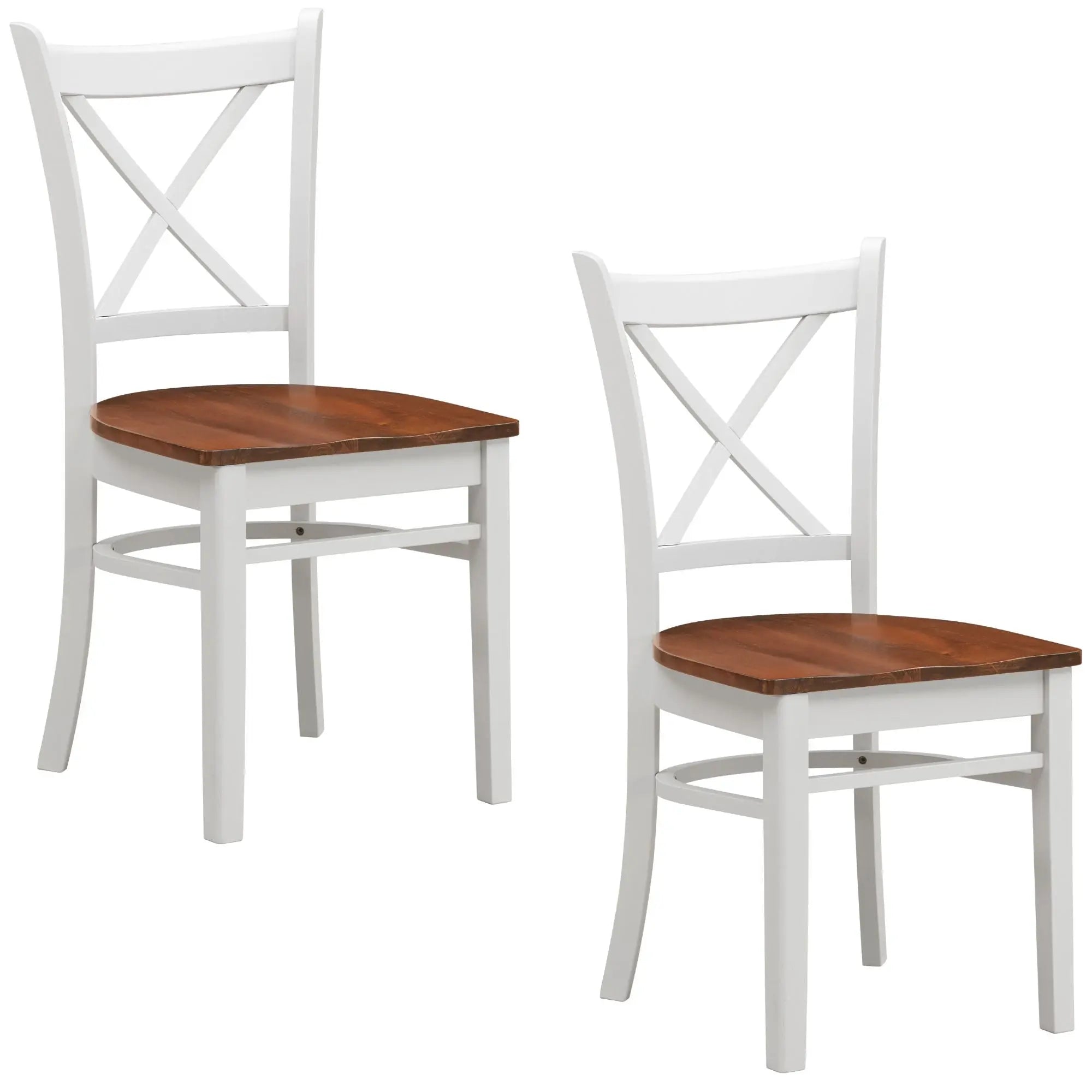 Lupin Dining Chair Set of 2 Crossback Solid Rubber Wood Furniture - White Oak Deals499