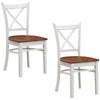 Lupin Dining Chair Set of 2 Crossback Solid Rubber Wood Furniture - White Oak Deals499