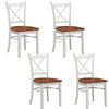 Lupin Dining Chair Set of 4 Crossback Solid Rubber Wood Furniture - White Oak Deals499