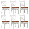 Lupin Dining Chair Set of 6 Crossback Solid Rubber Wood Furniture - White Oak Deals499