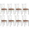Lupin Dining Chair Set of 8 Crossback Solid Rubber Wood Furniture - White Oak Deals499