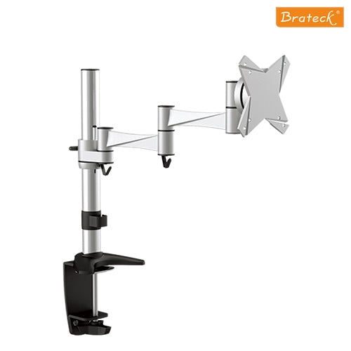 BRATECK Single Monitor Flexi legant aluminium LCD VESA desk Arm Mount Up to 27', weight Capacity 8kg VESA 75x75/100x100 BRATECK