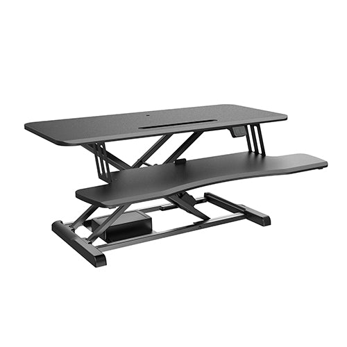 BRATECK Electric Sit-Stand Desk Converter with Keyboard Tray Deck (Standard Surface) Worksurface Up to 20kg BRATECK
