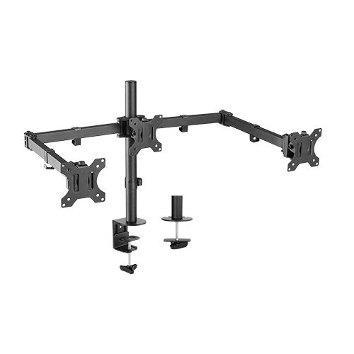 BrateckTriple Screens Economical Double Joint Articulating Steel Monitor Arms, Extended Arms & Free Rotated Double Joint,Fit Most 13'-27' Up to 7kg. BRATECK