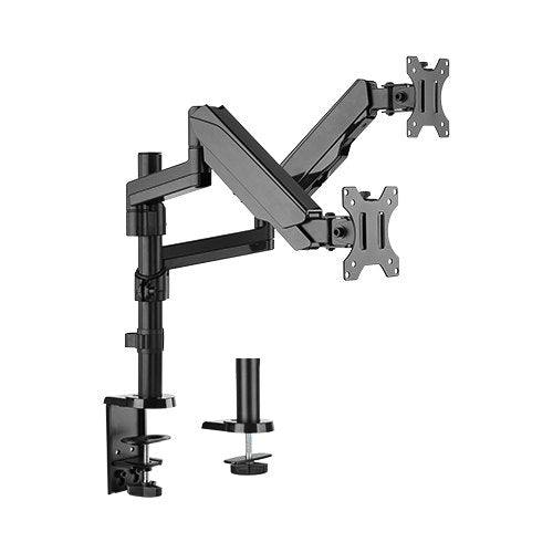 Brateck Dual Minitor  Full Extension Gas Spring Dual Monitor Arm (independent Arms) Fit Most 17'-32' Monitors Up to 8kg per screen BRATECK