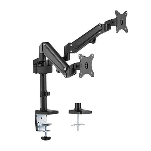BRATECK Dual Monitors Heavy-Duty Aluminum Gas Spring Monitor Arm Fit Most 17''-32'' Up to 12kg per screen BRATECK