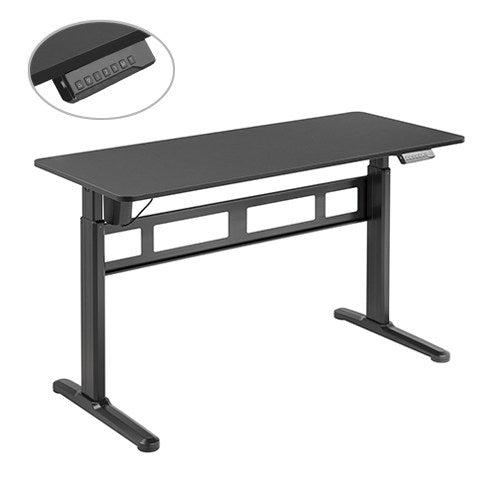 BRATECK Stylish Single-Motor Sit- Stand Desk (Black) 1400x600x740~1200mm BRATECK