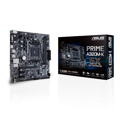 ASUS Prime A320M-K AMD AM4 uATX MB 2xDDR4 3xPCe 1xM.2 4xSATA 4xUSB3.1, 1xD-Sub, 1xHDMI ASUS