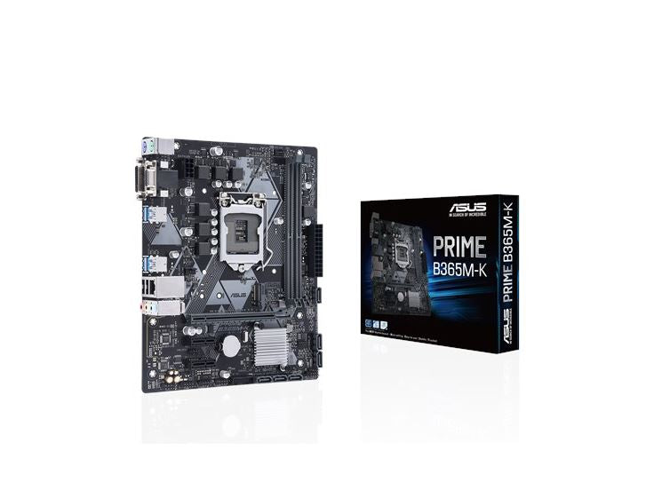 ASUS PRIME B365M-K Intel LGA-1151 mATX motherboard with LED lighting, DDR4 2666MHz, M.2 support, SATA 6Gbps (LS) ASUS