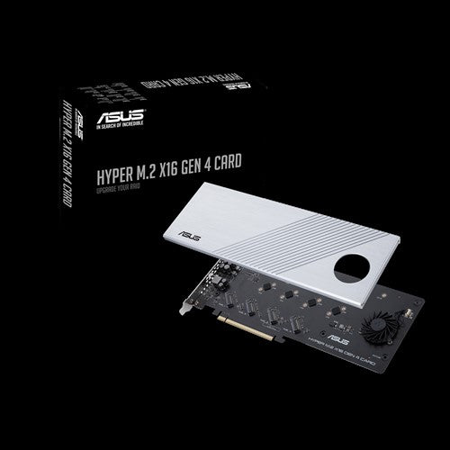 ASUS HYPER M.2 X16 GEN 4 CARD Supports 4xPCIE3.0 4xM2, Transfer Rate 256Gbps ASUS