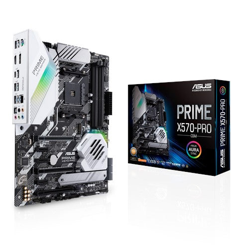ASUS PRIME X570-PRO AMD AM4 ATX MB, PCIe 4.0, 14 DrMOS Power Stages, DDR4 4400MHz, Dual M.2, HDMI, SATA 6Gb/s, USB 3.2 Gen 2 Front-panel ASUS