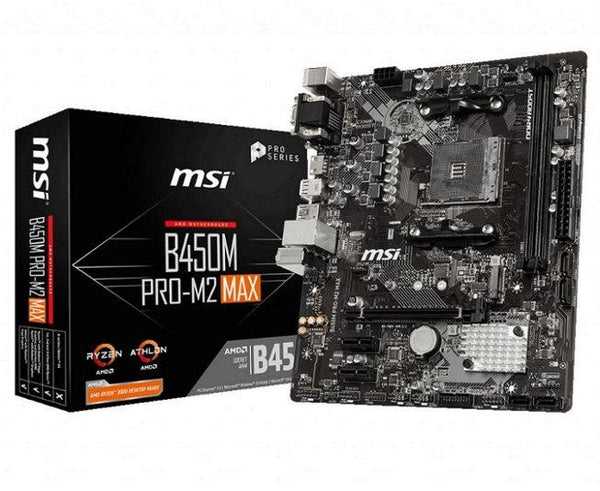 MSI B450M PRO-M2 MAX AMD M-ATX Motherboard AM4 Ryzen 2xDDR4 3xPCIE 1xM.2 6xUSB3.2 6xUSB2.0 1xDVI-D 1xVGA 1xHDMI MSI